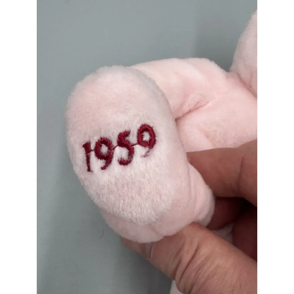 Vintage 1999 Mary Meyer Beanbag Pink Teddy Bear Small 7 Inch Heart On Chest